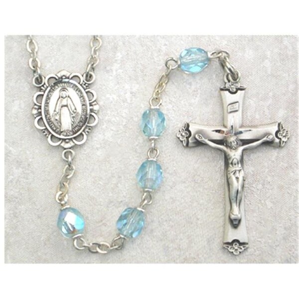Mcvan McVan 875L-AQF 6 mm Aqua Glass March Rosary 875L-AQF - main